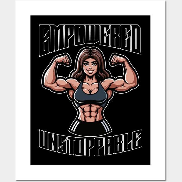 Female Bodybuilder Gift for Her Muscle Mommy Bodybuilding Motivational Fitness Women Gym Rat Girl Wall Art by Samuel John